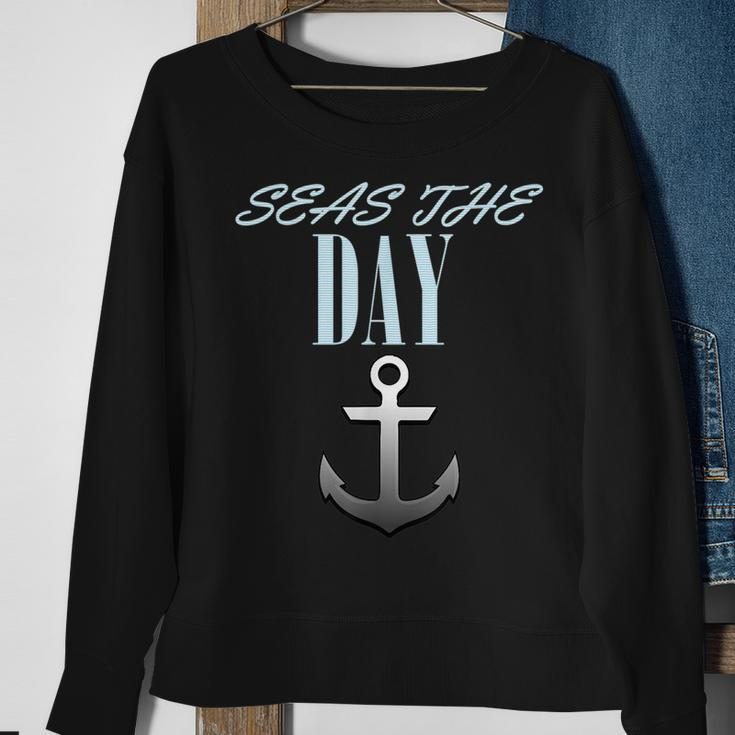 Vintage Sailor Anchor Quote For Sailing Boat Captain Sweatshirt Gifts for Old Women