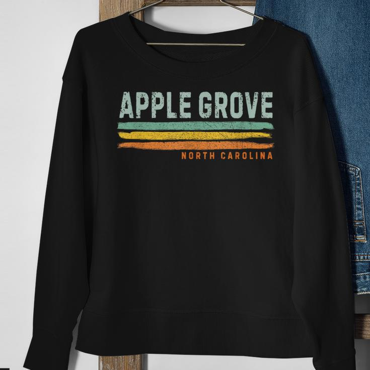 Vintage Stripes Apple Grove Nc Sweatshirt Gifts for Old Women