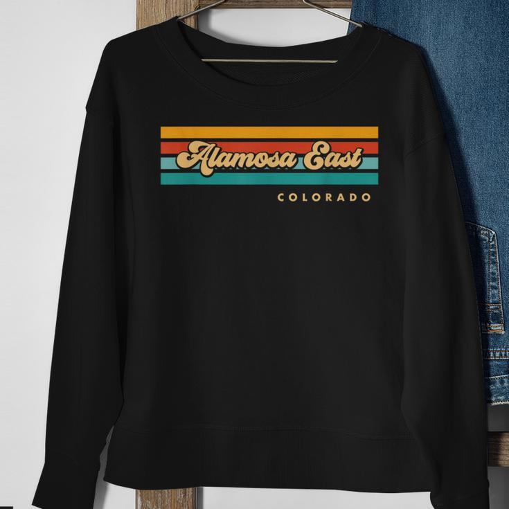 Vintage Sunset Stripes Alamosa East Colorado Sweatshirt Gifts for Old Women