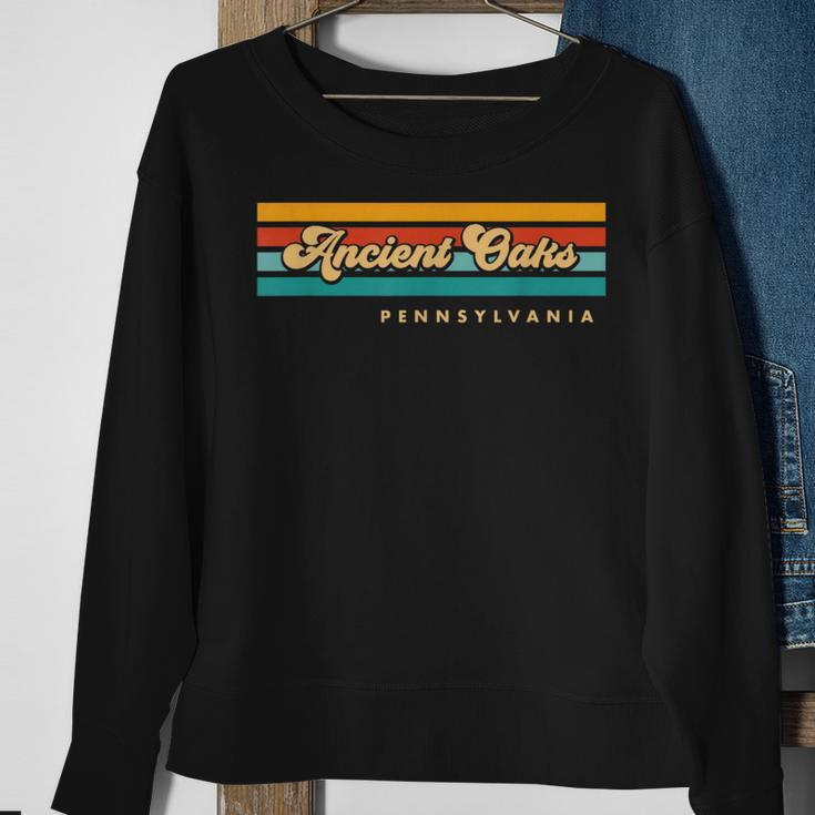 Vintage Sunset Stripes Ancient Oaks Pennsylvania Sweatshirt Gifts for Old Women