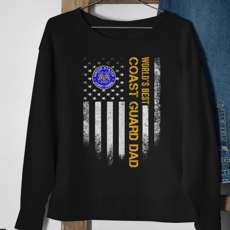 Vintage Usa American Flag Worlds Best Us Coast Guard Dad Funny Gifts For Dad Sweatshirt Gifts for Old Women