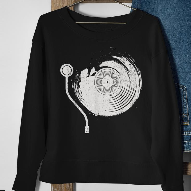 Vintage Vinyl Records Player Record Collector Music Lover Sweatshirt Gifts for Old Women