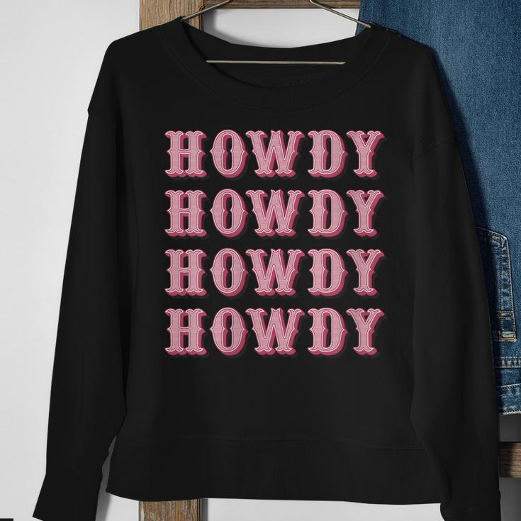 Vintage White Cowgirl Howdy Rodeo Western Country Southern Gift For Womens Sweatshirt Gifts for Old Women