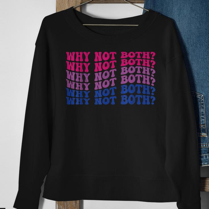 Vintage Why Not Both Funny Gay Bisexual Bi Flag Pride Sweatshirt Gifts for Old Women