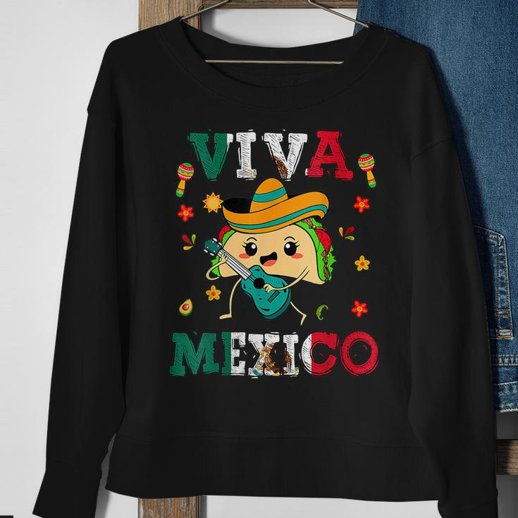 Viva Mexico Independence Day Pride Mexican Tacos Fiesta Sweatshirt Gifts for Old Women