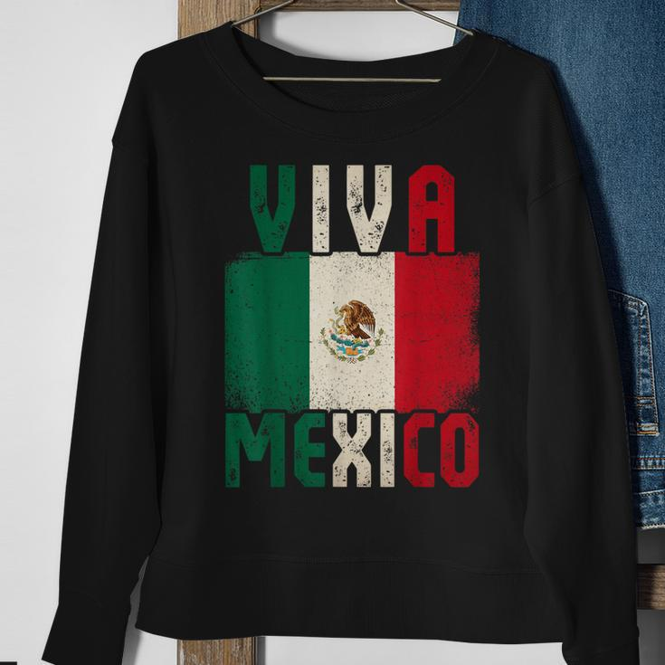 Viva Mexico Mexican Independence Day Mexican Flag Sweatshirt Gifts for Old Women
