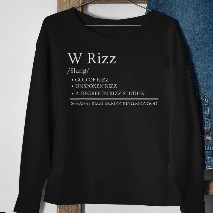 W Rizz Meaning Definition Funny Meme Quote Sweatshirt Gifts for Old Women