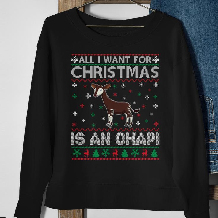 All I Want For Christmas Is An Okapi Ugly Xmas Sweater Sweatshirt Gifts for Old Women