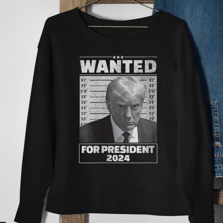 Wanted For President 2024 Trump Hot Sweatshirt Gifts for Old Women