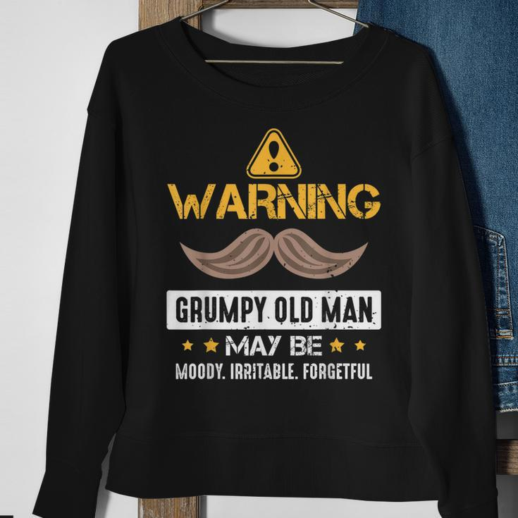 Warning Grumpy Old Man Bad Mood Forgetful Irritable Sweatshirt Gifts for Old Women