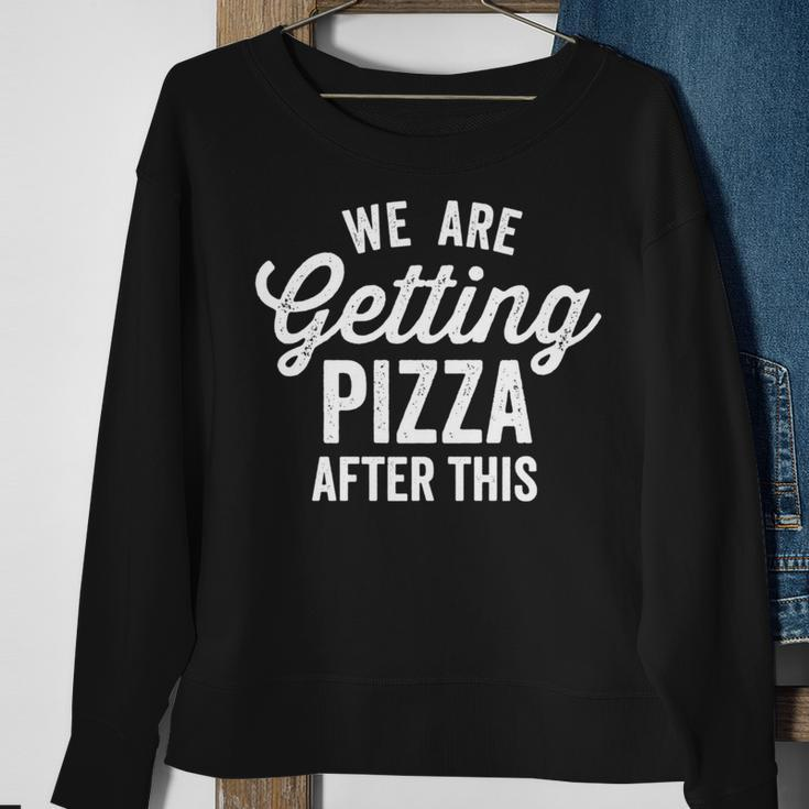 We Are Getting Pizza After This Funny Gym Vintage Retro Dark Pizza Funny Gifts Sweatshirt Gifts for Old Women
