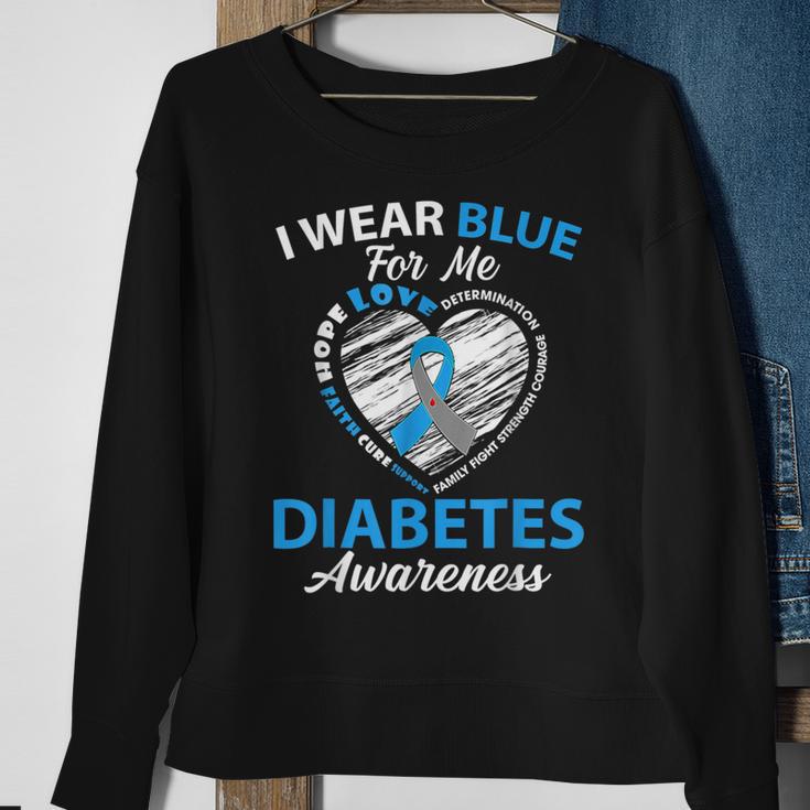 I Wear Blue For Me Type 1 Diabetes Awareness Month Warrior Sweatshirt Gifts for Old Women