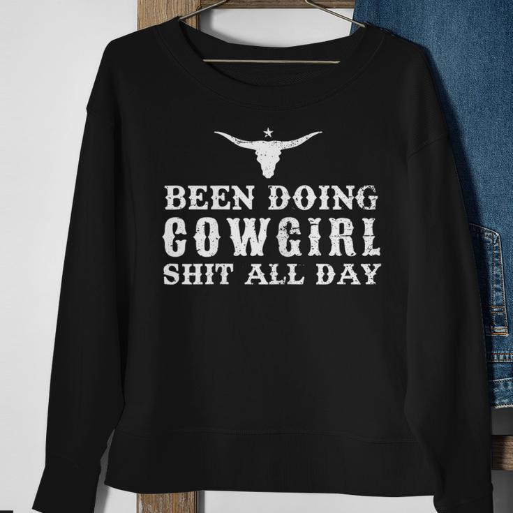 Western Country Music Been Doing Cowgirl Shit Cowgirl Gift For Womens Sweatshirt Gifts for Old Women