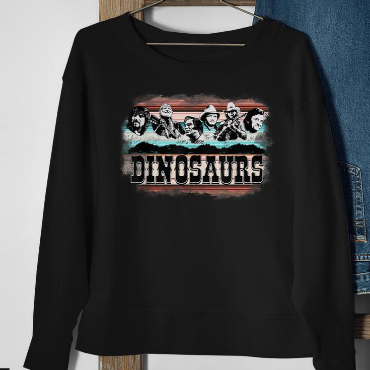Western Country Music Legends Dinosaurs Serape Sweatshirt Gifts for Old Women