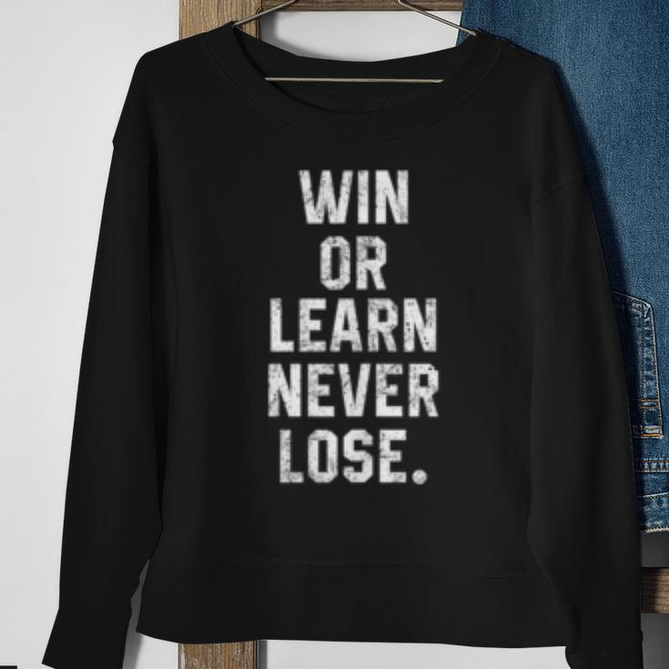 Win Or Learn Never Lose Motivational Volleyball Saying Gift Sweatshirt Gifts for Old Women