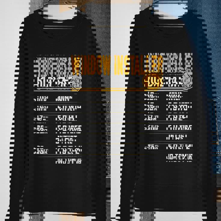 Window Installer Hourly Rate Blind Man Window Installer Sweatshirt Gifts for Old Women