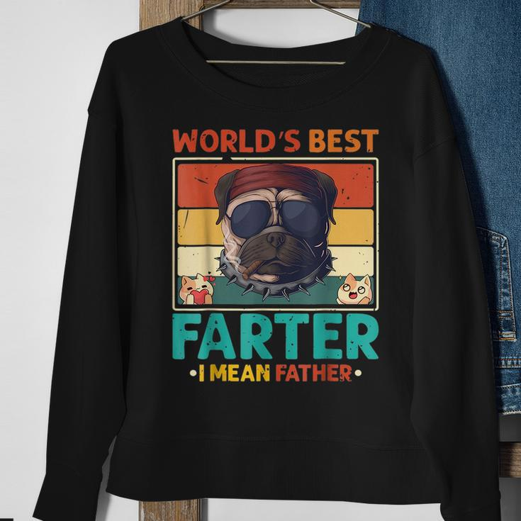 Worlds Best Farter I Mean Father Best Dad Ever Cat & Dog Funny Gifts For Dad Sweatshirt Gifts for Old Women