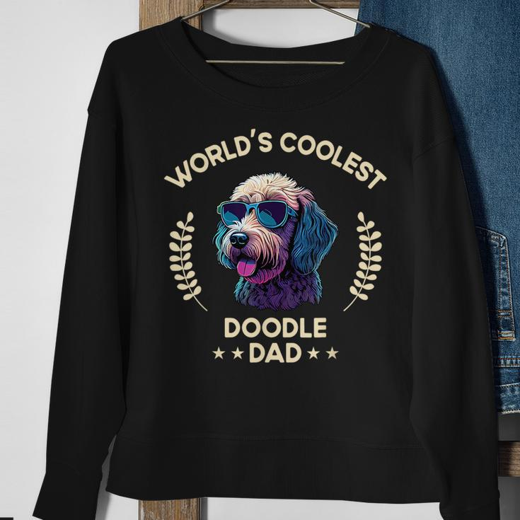 Worlds Coolest Dog Dad Papa - Men Doodle Sweatshirt Gifts for Old Women
