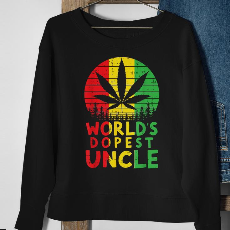 Worlds Dopest Uncle Rasta Jamaican Weed Cannabis Stoner Gift Sweatshirt Gifts for Old Women