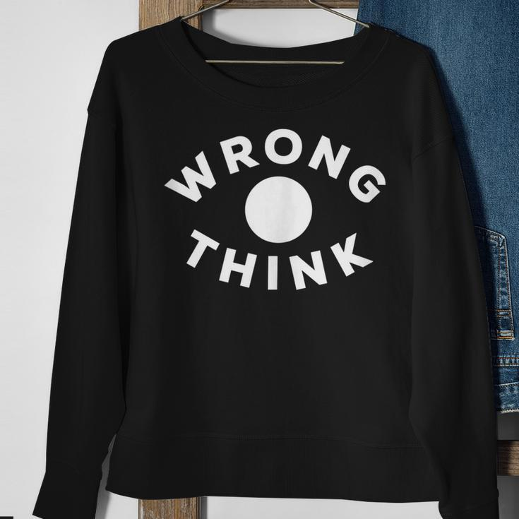 Wrong Think Free Speech 2Nd Amendment Censorship Conspiracy Sweatshirt Gifts for Old Women