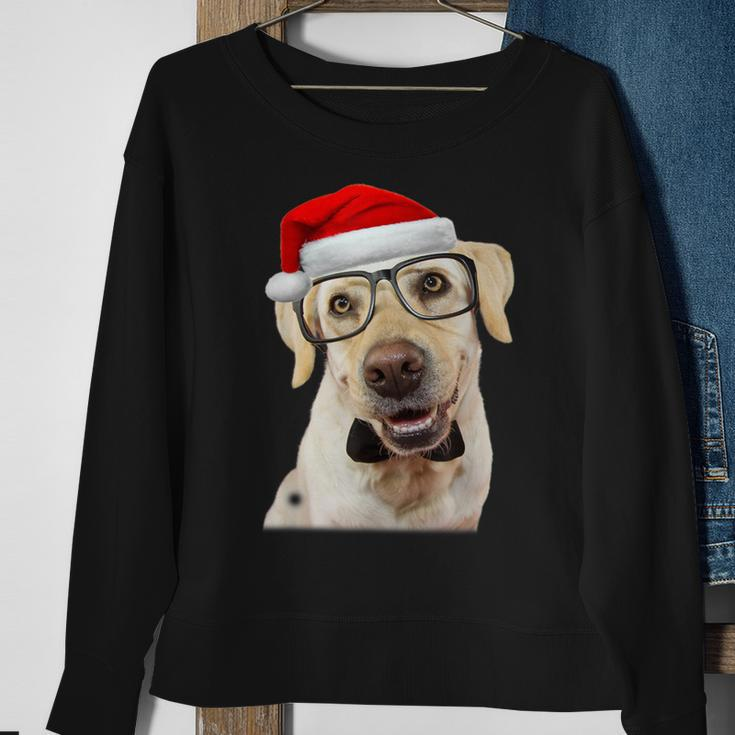 Yellow Lab Glasses Santa Hat Christmas Labrador Retriever Sweatshirt Gifts for Old Women