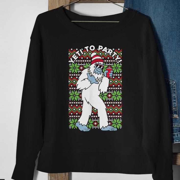 Yeti To The Party Ugly Christmas Sweater Graphic Sweatshirt Gifts for Old Women