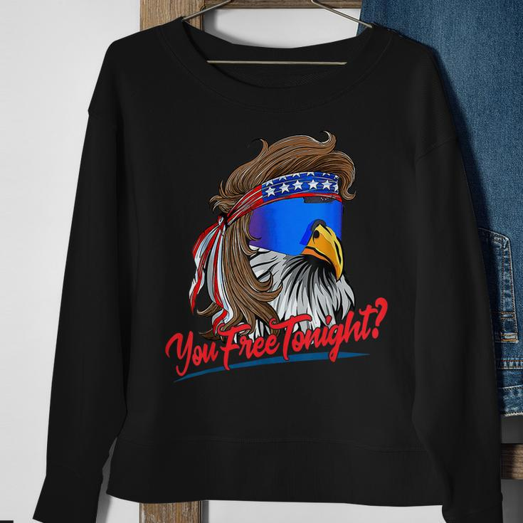 You Free Tonight Funny 4Th Of July Bald Eagle American Flag Sweatshirt Gifts for Old Women