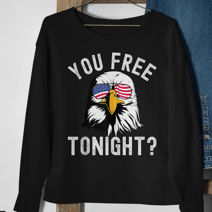 You Free Tonight Funny Fourth Of July Patriotic Bald Eagle Sweatshirt Gifts for Old Women