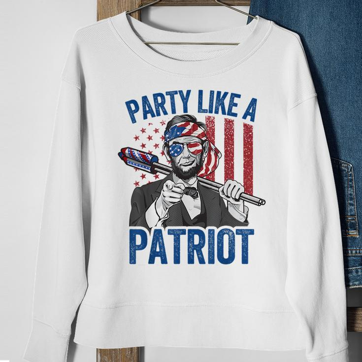 Abraham Lincoln 4Th Of July Men American Usa Flag Sweatshirt Gifts for Old Women