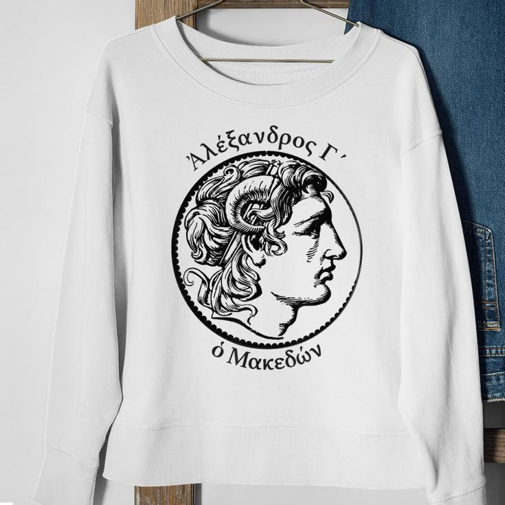 Alexander The Great Ancient Coin Portrait & Name In Greek Sweatshirt Gifts for Old Women