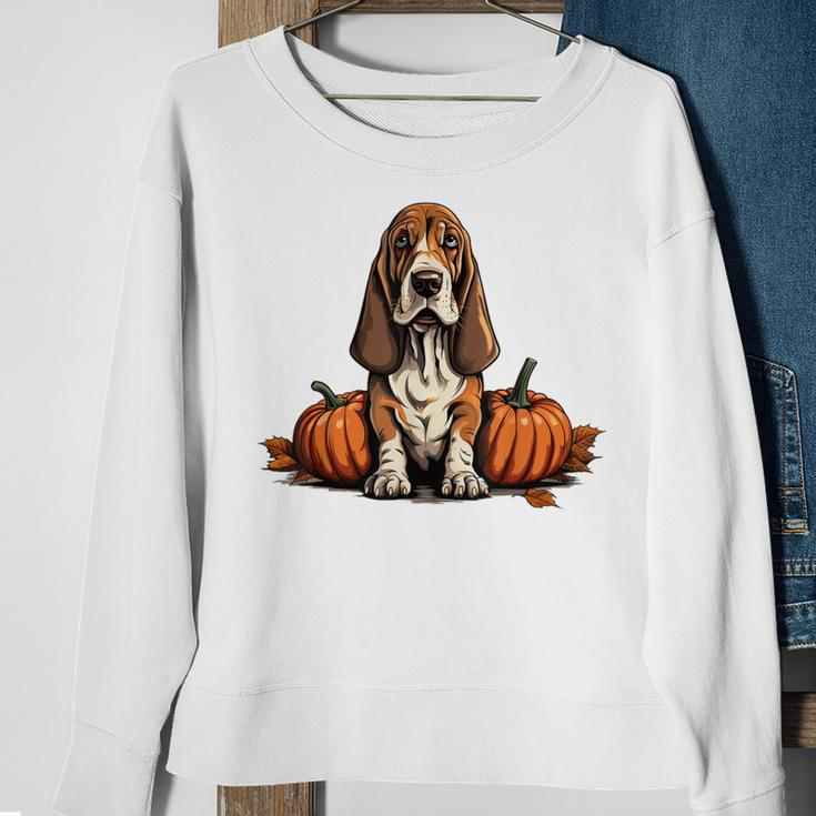 Basset Hound Dog Pumpkin Lazy Halloween Party Costume Sweatshirt Gifts for Old Women