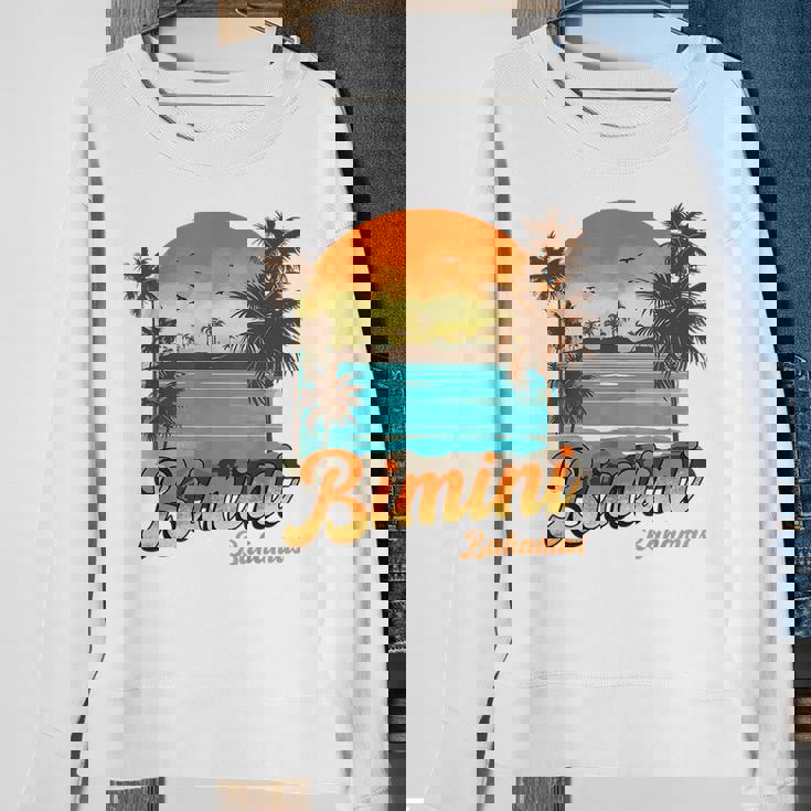 Bimini Bahamas Beach Summer Vacation Palm Sunset Bahamas Funny Gifts Sweatshirt Gifts for Old Women