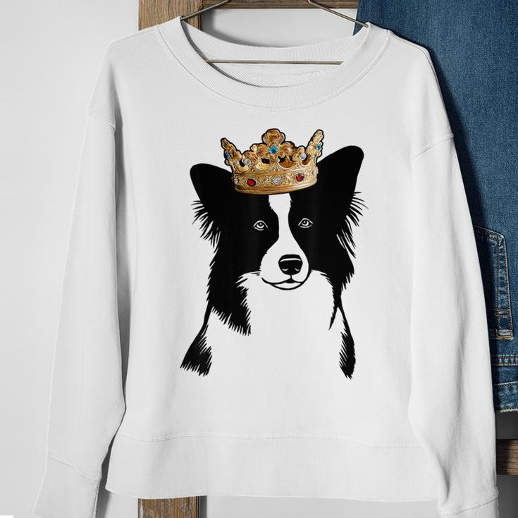 Border Collie Dog Wearing Crown Sweatshirt Gifts for Old Women