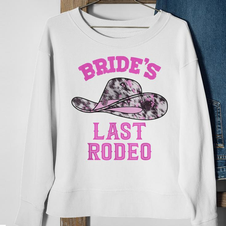Brides Last Rodeo Cowgirl Hat Bachelorette Party Bridal Sweatshirt Gifts for Old Women