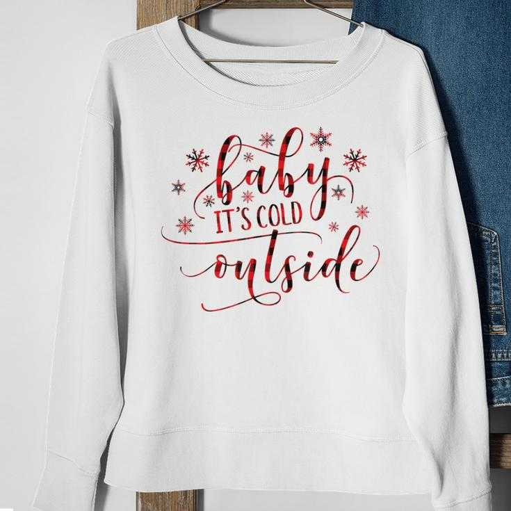 Buffalo Plaid Christmas Song Baby It's Cold Outside Sweatshirt Gifts for Old Women