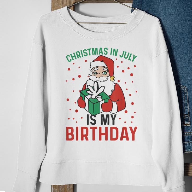 Christmas In July Is My Birthday Santa Summer Holiday Sweatshirt Gifts for Old Women