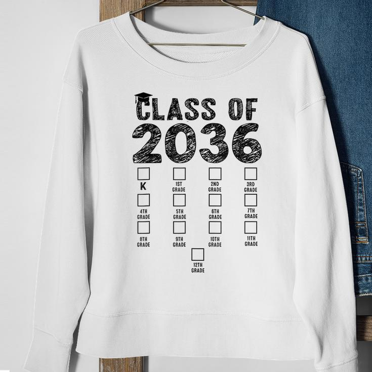 Class Of 2036 Grow With Me With Space For Checkmarks Sweatshirt Gifts for Old Women