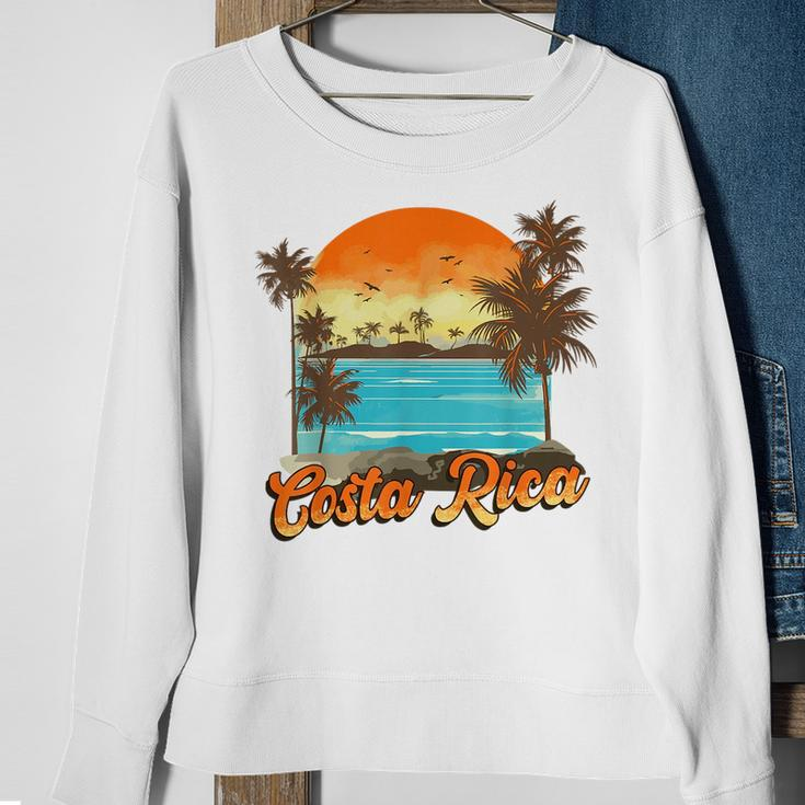 Costa Rica Beach Summer Vacation Palm Trees Sunset Costa Rica Funny Gifts Sweatshirt Gifts for Old Women