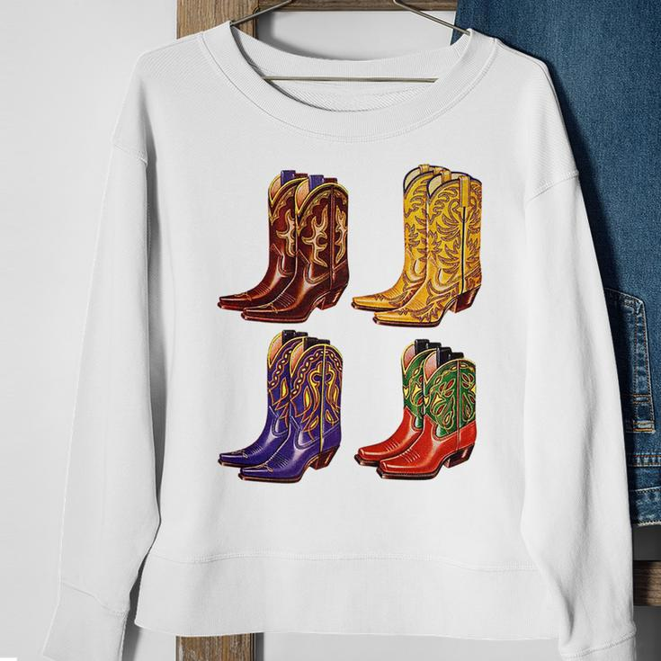 Cowboy Boots Colorful Cowgirl Western Country Rodeo Vintage Sweatshirt Gifts for Old Women