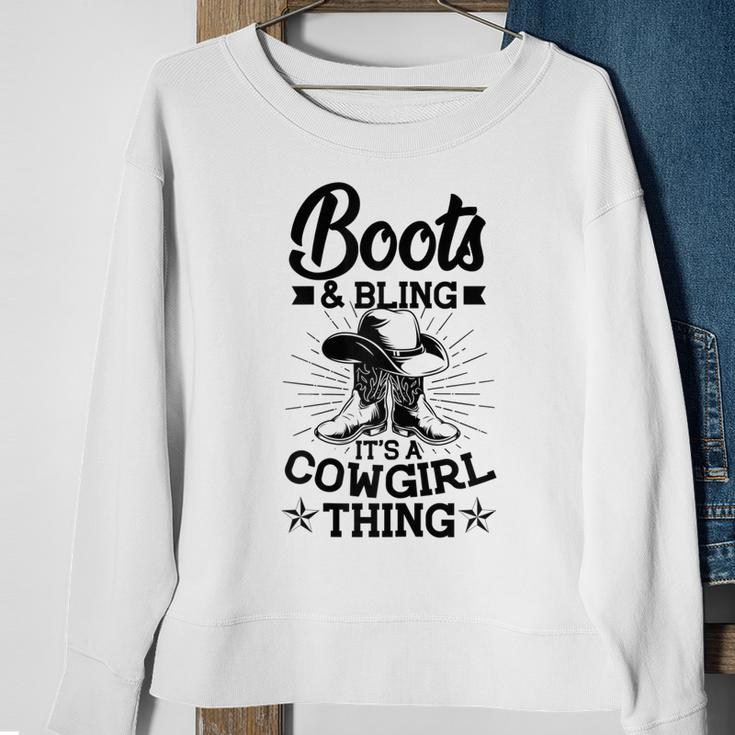 Cowgirl Boots And Hat Graphic Women Girls Cowgirl Western Sweatshirt Gifts for Old Women