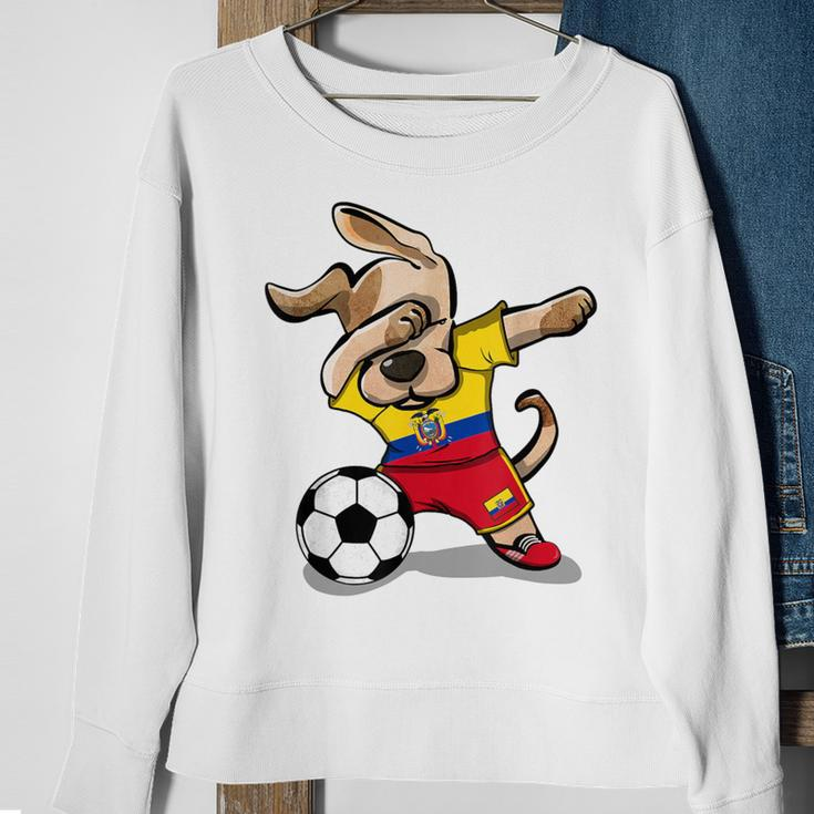 Dabbing Dog Ecuador Soccer Fans Jersey Ecuadorian Football Sweatshirt Gifts for Old Women