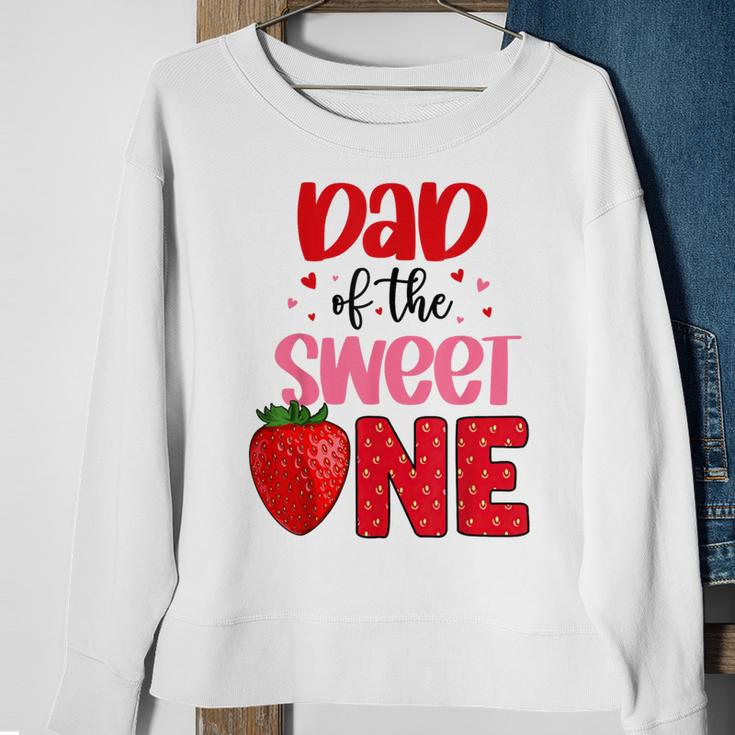 Dad Of The Sweet One Strawberry Birthday Family Party Sweatshirt Gifts for Old Women