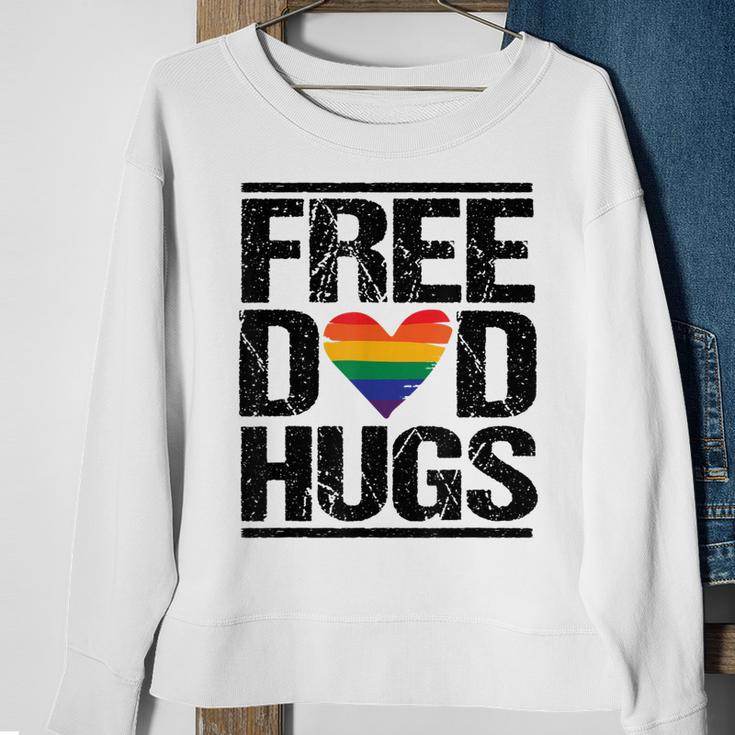 Free Dad Hugs Lgbtq Pride Stepfather Daddy Papa Design Gift For Mens Sweatshirt Gifts for Old Women