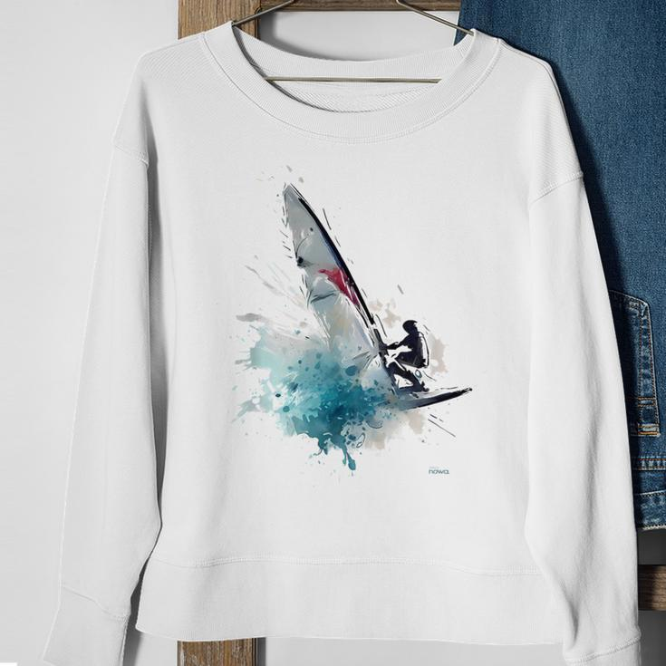 Fun Windsurfing On A Surfboard Riding The Waves Of The Ocean Sweatshirt Gifts for Old Women