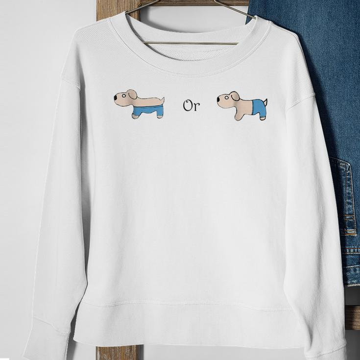 Funny Cartoon Doodle Dog Pants Sweatshirt Gifts for Old Women