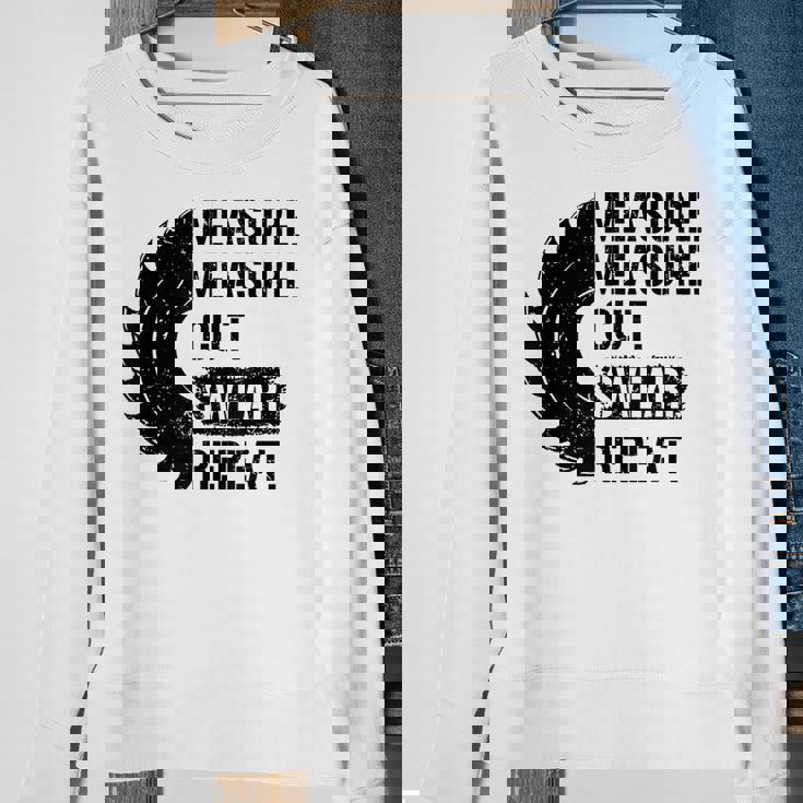 Funny Dad Measure Cut Swear Repeat Handyman Father DaySweatshirt Gifts for Old Women