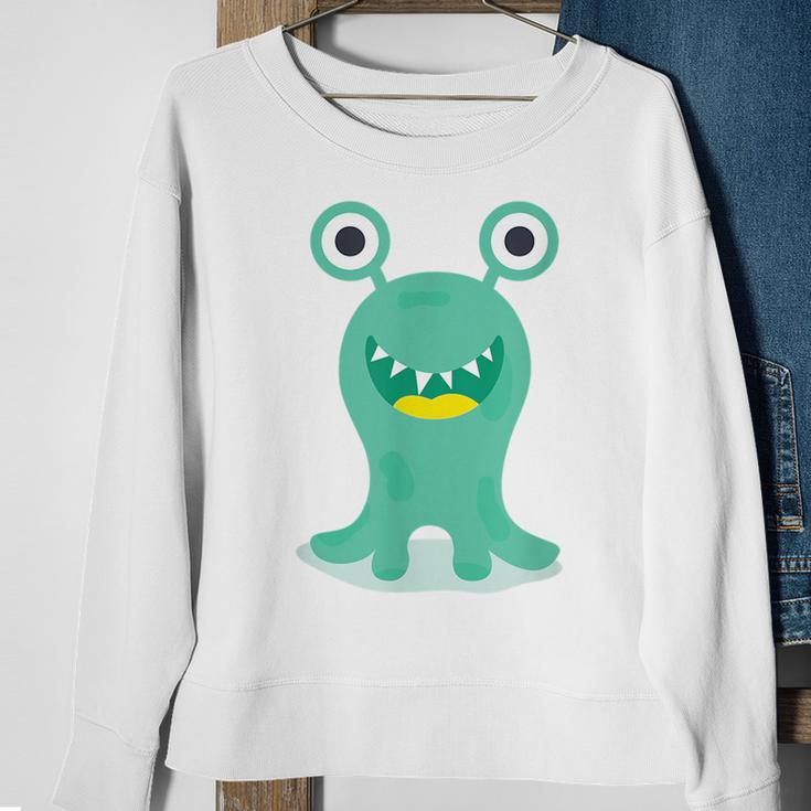 Funny Green Scary Monster Sweatshirt Gifts for Old Women