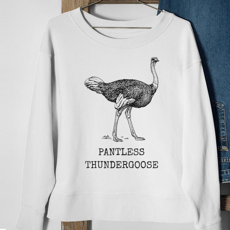 Funny Ostrich Pantless Thundergoose Animal Name Stupid Joke Sweatshirt Gifts for Old Women