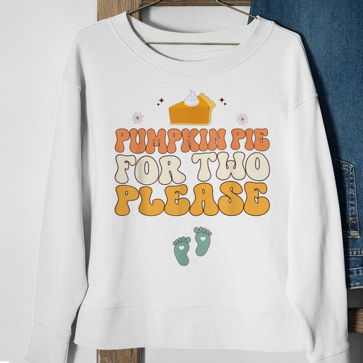 Pregnancy Announcement Pumpkin Pie For Two Please Sweatshirt Gifts for Old Women