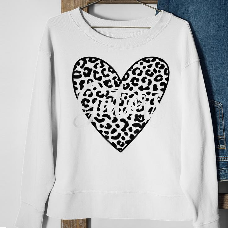 Gators School Spirit Leopard Heart Game Day Sweatshirt Gifts for Old Women